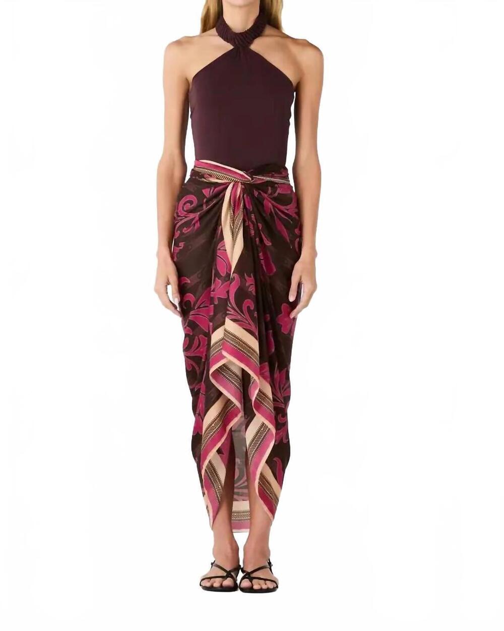 NEW JUAN DE DIOS de la falaise maxi skirt in fuchsia flowers